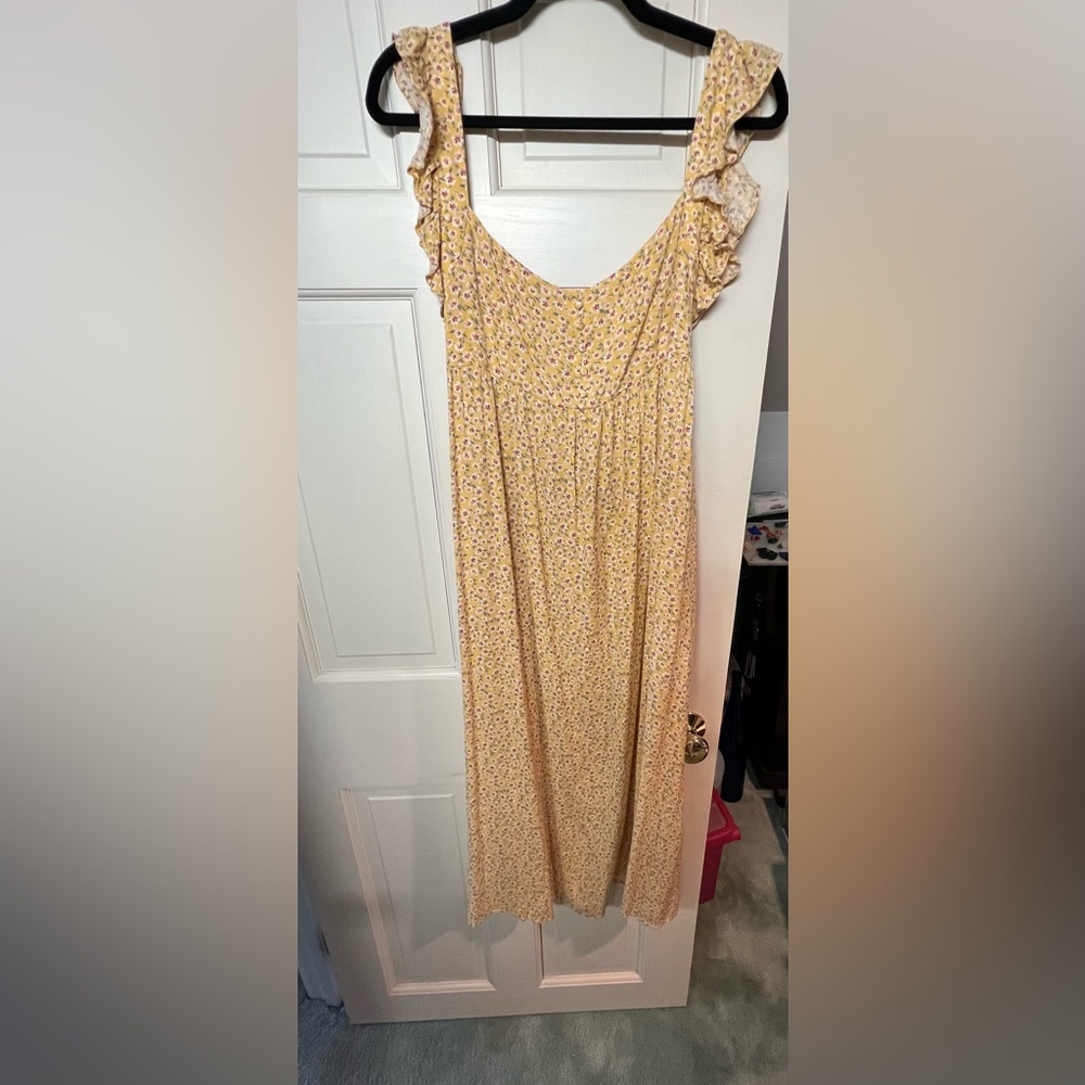 Floral Yellow Maxi Dress